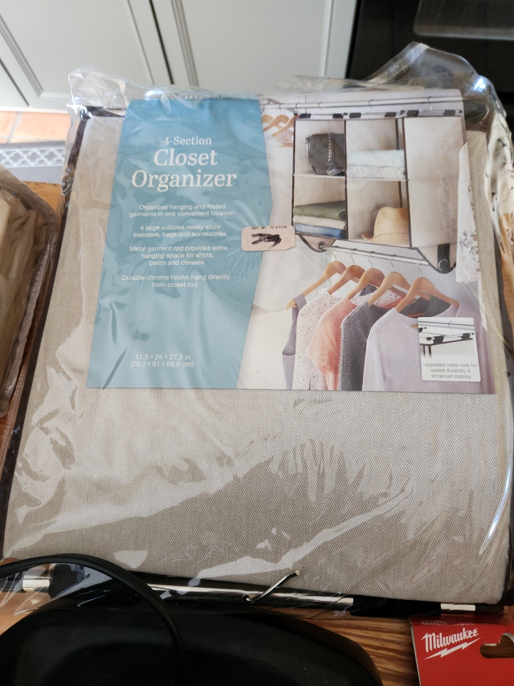 Closet Organizer Hanging Storage - Beige